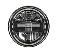 Conjunto Faros Delanteros Faros Delanteros LED Universales De 7 Pulgadas para Uaz para Hunter 4x4 Redondos DRL De 7 Pulgadas Accesorios para Faros Delanteros(1pcs Black)