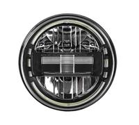Conjunto Faros Delanteros Faros Delanteros LED Universales De 7 Pulgadas para Wrangler para JK H4 DRL Redondos De 7 Pulgadas Conjunto De Faros Delanteros Accesorio De Repuesto(1pc Black)