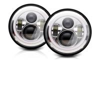 Conjunto Faros Delanteros para Mazda para Miata para MX-5 MX5 1990-1995 1996 1997 Luces DRL Delanteras Universales Coche Faros LED Redondos 7 Pulgadas con Halo(Chrome 2pcs)