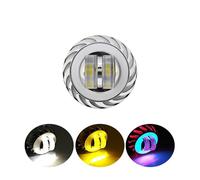 Conjunto Faros Faro LED 8000LM, Ojos Ángel Y Diablo Lente Proyector Coche Y Motocicleta, Foco Estroboscópico Haz Alto/bajo, Lámpara DRL Doble Halo(Big Red)