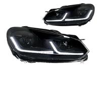 Conjunto Faros Faro para VW para Golf6 para Golf 6 MK6 Faro 2009-2012 R20 para GTI Faro para DRL Lente De Proyector Accesorios Automotrices Luces De Coche Conjunto Faro Coche(Black Samurai L*ED)