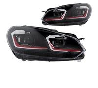 Conjunto Faros Faro para VW para Golf6 para Golf 6 MK6 Faro 2009-2012 R20 para GTI Faro para DRL Lente De Proyector Accesorios Automotrices Luces De Coche Conjunto Faro Coche(G*TI Red One Set)
