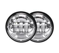 Conjunto Faros Faros Antiniebla LED Redondos 4,5 Pulgadas, Faros Delanteros Motocicleta, Proyector Motocicleta Auxiliar, Luz Antiniebla Que Pasa DRL(002 Chrome)