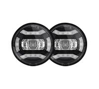 Conjunto Faros Faros Antiniebla LED Redondos 4,5 Pulgadas, Faros Delanteros Motocicleta, Proyector Motocicleta Auxiliar, Luz Antiniebla Que Pasa DRL(001 Black)