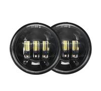 Conjunto Faros Faros Antiniebla LED Redondos 4,5 Pulgadas, Faros Delanteros Motocicleta, Proyector Motocicleta Auxiliar, Luz Antiniebla Que Pasa DRL(002 Black)