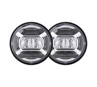 Conjunto Faros Faros Antiniebla LED Redondos 4,5 Pulgadas, Faros Delanteros Motocicleta, Proyector Motocicleta Auxiliar, Luz Antiniebla Que Pasa DRL(001 Chrome)