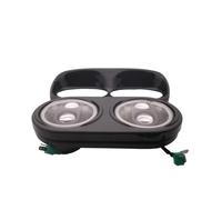 Conjunto Faros Motocicleta Para Road Para Glide 2004-2013 Faros Delanteros LED Dobles De Halo Completo Motocicleta Accesorios 80 W Blanco DRL Faro(All Black Set)