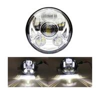 Conjunto Faros para Victory para Octane Indian 20 15 2016 2017 5-3/4 "5,75 Pulgadas Motocicleta Moto LED Proyector Full Halo Faro DRL 50W Moto Faros(45W Silver)