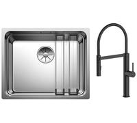 Conjunto fregadero de acero Blanco Etagon 500-U 521841, grifo de cocina Oltens Borga 35207300