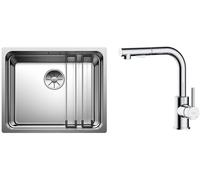 Conjunto fregadero de acero Blanco Etagon 500-U 521841, grifo de cocina Oltens Myvat 35205100