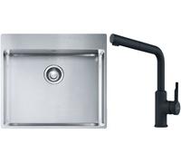 Conjunto fregadero de acero Franke Box 127.0369.295, grifo de cocina Franke Urban 115.0627.523