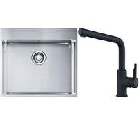 Conjunto fregadero de acero Franke Box 127.0369.295, grifo de cocina Franke Urban 115.0627.523