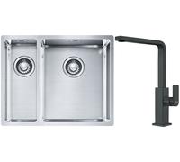 Conjunto fregadero de acero Franke Box 127.0369.916, grifo de cocina Franke Mythos 115.0550.441
