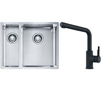 Conjunto fregadero de acero Franke Box 127.0369.916, grifo de cocina Franke Urban 115.0627.523