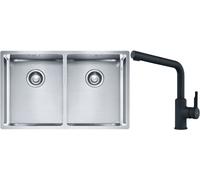 Conjunto fregadero de acero Franke Box 127.0370.188, grifo de cocina Franke Urban 115.0627.523