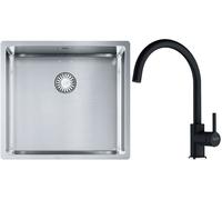 Conjunto fregadero de acero Franke Box 127.0453.655, grifo de cocina Franke Lina 115.0626.020