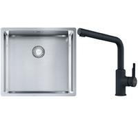 Conjunto fregadero de acero Franke Box 127.0453.655, grifo de cocina Franke Urban 115.0627.523
