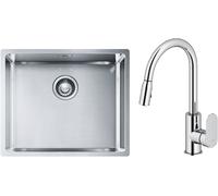 Conjunto fregadero de acero Franke Box 127.0453.656, grifo de cocina Oltens Lista 35202100