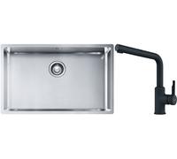 Conjunto fregadero de acero Franke Box 127.0453.658, grifo de cocina Franke Urban 115.0627.523