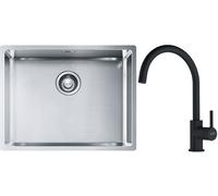 Conjunto fregadero de acero Franke Box 127.0453.660, grifo de cocina Franke Lina 115.0626.019