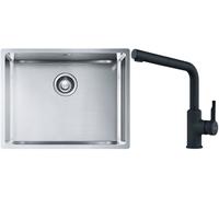 Conjunto fregadero de acero Franke Box 127.0453.660, grifo de cocina Franke Urban 115.0627.523