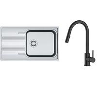 Conjunto fregadero de acero Franke Smart 101.0356.723, grifo de cocina Oltens Litla 35204300