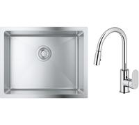 Conjunto fregadero de acero Grohe K700 31574SD1, grifo de cocina Oltens Lista 35202100