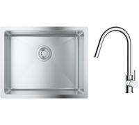 Conjunto fregadero de acero Grohe K700 31574SD1, grifo de cocina Oltens Litla 35204100