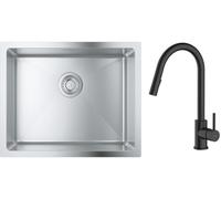 Conjunto fregadero de acero Grohe K700 31574SD1, grifo de cocina Oltens Litla 35204300