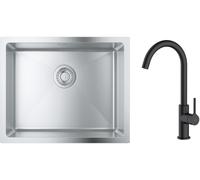 Conjunto fregadero de acero Grohe K700 31574SD1, grifo de cocina Oltens Skafta 35206300