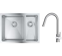 Conjunto fregadero de acero Grohe K700 31577SD1, grifo de cocina Oltens Litla 35204100