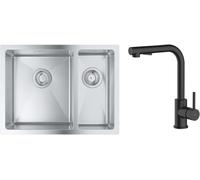 Conjunto fregadero de acero Grohe K700 31577SD1, grifo de cocina Oltens Myvat 35205300