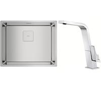 Conjunto fregadero de acero Teka Flexlinea 115000012, grifo de cocina Teka Icon 339150200