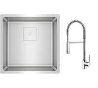 Conjunto fregadero de acero Teka Flexlinea 115000053, grifo de cocina Teka ARK 239391200