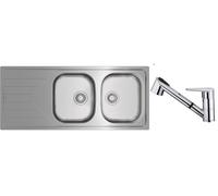 Conjunto fregadero de acero Teka Universe 115170006, grifo de cocina Teka IN 469781200