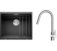 Conjunto fregadero de granito Blanco Etagon 500-U 525887, grifo de cocina Oltens Litla 35204100