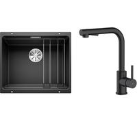Conjunto fregadero de granito Blanco Etagon 500-U 525887, grifo de cocina Oltens Myvat 35205300