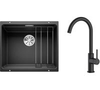 Conjunto fregadero de granito Blanco Etagon 500-U 525887, grifo de cocina Oltens Skafta 35206300
