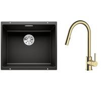 Conjunto fregadero de granito Blanco Subline 500-U 525995, grifo de cocina Oltens Litla 35204800