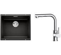 Conjunto fregadero de granito Blanco Subline 500-U 525995, grifo de cocina Oltens Myvat 35205100