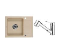 Conjunto fregadero de granito Deante Zorba ZQZ_711A, grifo de cocina Deante Narcyz BDN_071M