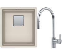 Conjunto fregadero de granito Franke Kanon 125.0529.242, grifo de cocina Franke Eos 115.0590.045