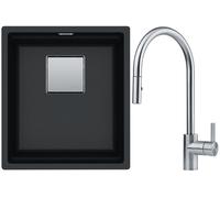 Conjunto fregadero de granito Franke Kanon 125.0529.308, grifo de cocina Franke Eos 115.0590.045