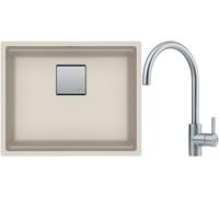 Conjunto fregadero de granito Franke Kanon 125.0529.588, grifo de cocina Franke Eos 115.0590.044