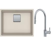 Conjunto fregadero de granito Franke Kanon 125.0529.588, grifo de cocina Franke Eos 115.0590.045