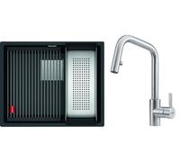 Conjunto fregadero de granito Franke Kanon 125.0529.601, grifo de cocina Franke Eos 115.0529.207
