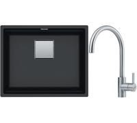 Conjunto fregadero de granito Franke Kanon 125.0529.601, grifo de cocina Franke Eos 115.0590.044