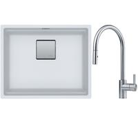 Conjunto fregadero de granito Franke Kanon 125.0529.604, grifo de cocina Franke Eos 115.0590.045