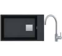 Conjunto fregadero de granito Franke Kanon 125.0529.612, grifo de cocina Franke Eos 115.0590.044