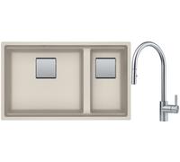 Conjunto fregadero de granito Franke Kanon 125.0529.858, grifo de cocina Franke Eos 115.0590.045